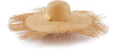 Shop Sensi Studio Lady Ibiza Straw Hat In Beige W/sable Band