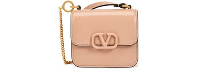 Shop Valentino Garavani - Micro V Sling Bag In Rose Cannelle