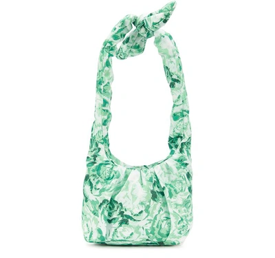 Shop Ganni Small Padded Shoulder Bag In Island Green