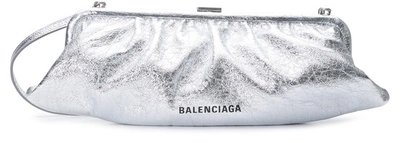 Shop Balenciaga Cloud Metallic Clutch Xl With Stap In 8110