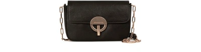 Shop Vanessa Bruno Patent Calfskin Leather Moon Flab Bag In Noir