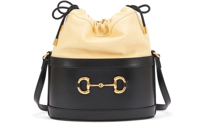 Shop Gucci Morsetto Bucket Bag In Black/butter/black
