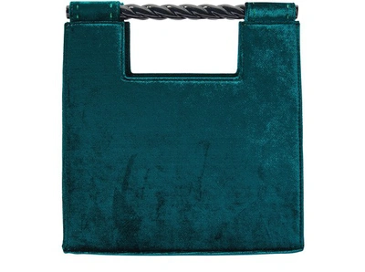 Shop Mehry Mu Velvet Handbag In Emerald Green