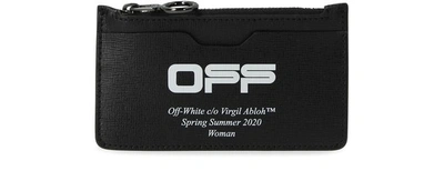Shop Off-white Zip Card Holder In Black/white