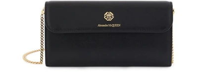 Shop Alexander Mcqueen Wallet With Strap In Black
