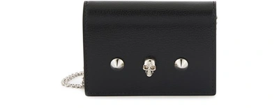 Shop Alexander Mcqueen Card Holder With Chain In Black