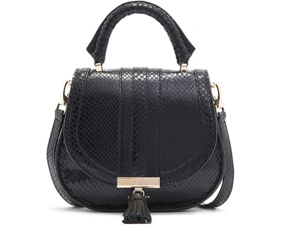 Shop Demellier Handbag The Nano Venice In Black Snake Effect