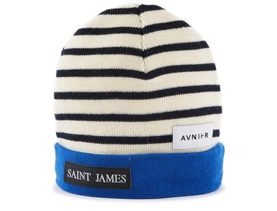 Shop Avnier X Saint James - Lavey-sur-mer Beanie In Bleu Gitane