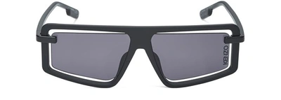Shop Kenzo Square Frame Glasses In Matte Black Smoke