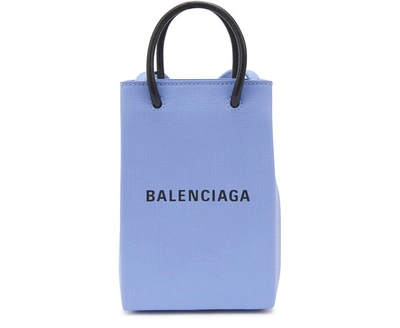 Shop Balenciaga Shopping Phone Holder In Light Purple