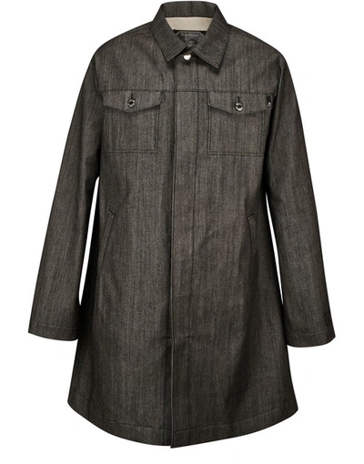 Shop Undercover Denim Printed Coat In Black