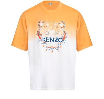 Shop Kenzo Oversized Dip Dye Tiger T-shirt In Deep Orange