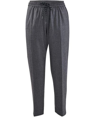 Shop Kenzo Cropped Trousers In Midnight Blue