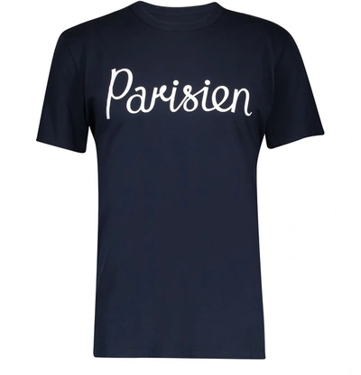 Shop Maison Kitsuné Parisien T-shirt In Navy