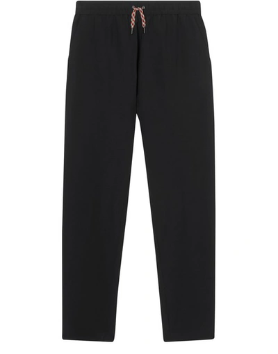 Shop Burberry Wool And Mohair Track Pants In Black
