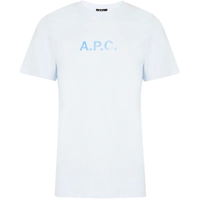 Shop Apc Stamp H T-shirt In Iab Bleu Clair