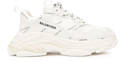 Shop Balenciaga Triple S Sneakers In White Black