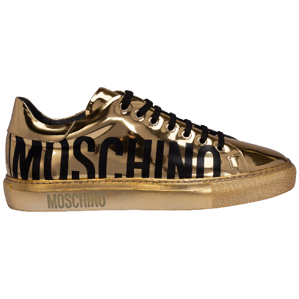 Moschino Gold Polyurethane Sneakers 