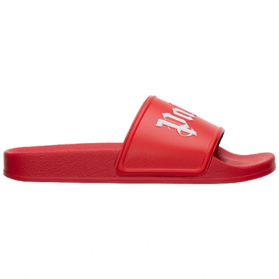 Shop Palm Angels Men's Slippers Sandals Rubber In Red