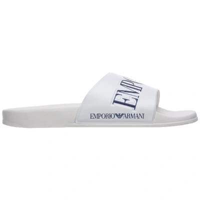 Shop Emporio Armani Men's Slippers Sandals Rubber In White