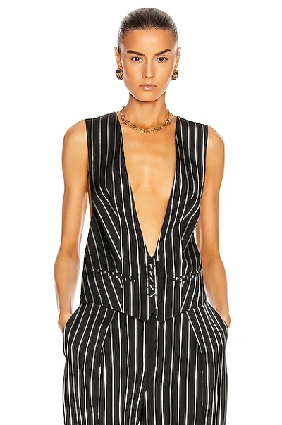 Shop Alexandre Vauthier Pin Stripe Vest In Black