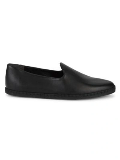 Shop Vince Magda Leather Loafers In Black