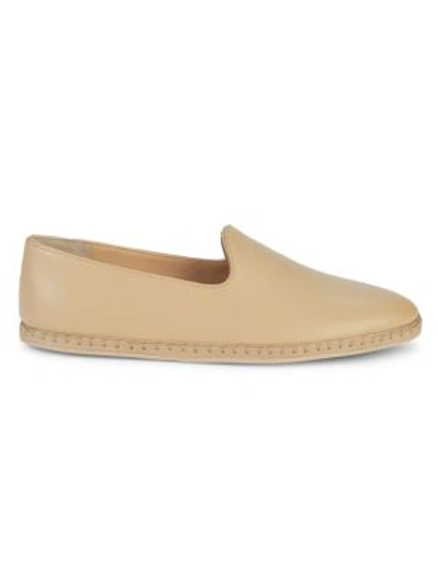 Shop Vince Magda Leather Loafers In Sand