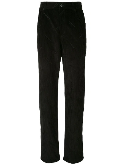 Shop Alexander Wang All-over Logo Cordouroy Trousers In Black