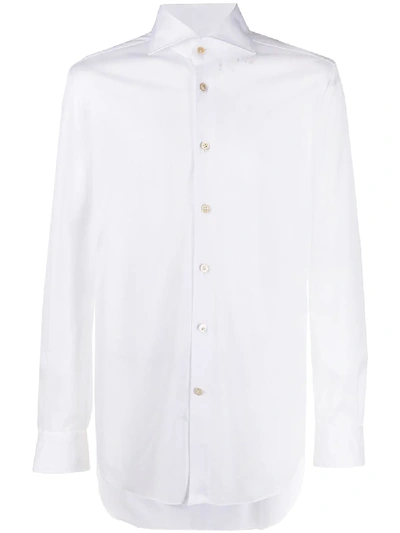 Shop Kiton Spread-collar Shirt In White