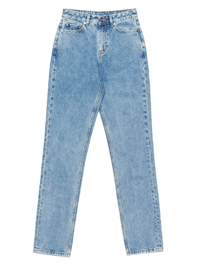 Shop Ganni Washed Jeans In Light Blue