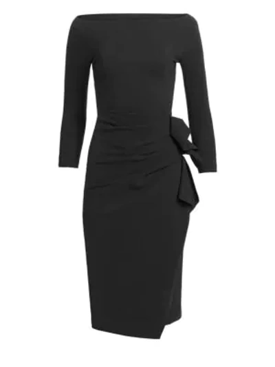 Shop Chiara Boni La Petite Robe Zelma Side Ruffle Midi Dress In Black