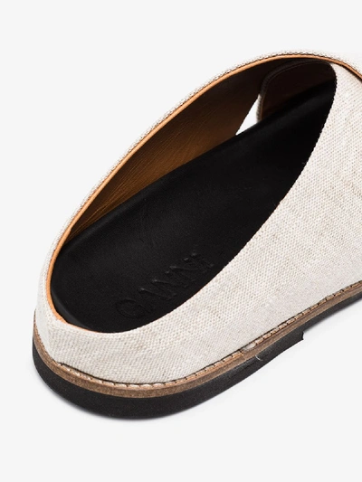 Shop Ganni Neutral Crossover Sandals In Neutrals