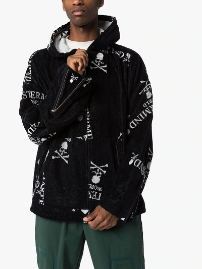 Shop Mastermind Japan Skull Logo Hooded Jacket In Black