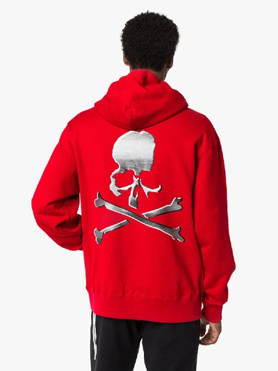 Shop Mastermind Japan Skull Logo Cotton Hoodie In Red