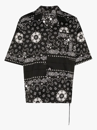 Shop Mastermind Japan Bandana Print Cotton Shirt In Black