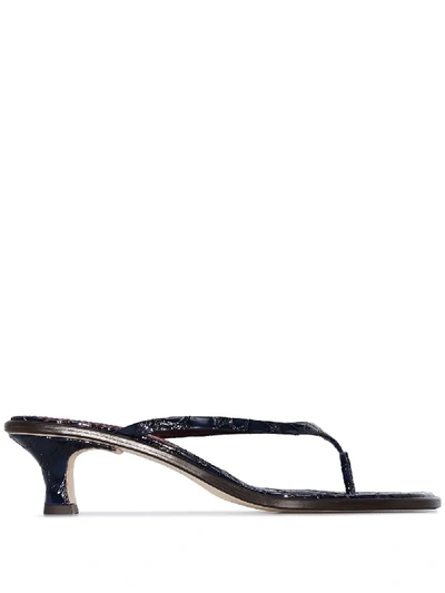 Shop Sies Marjan Alix 40mm Crocodile-effect Sandals In Blue