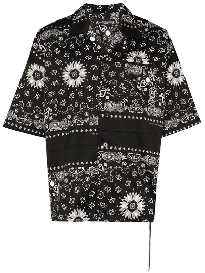 Shop Mastermind Japan Bandana Print Cotton Shirt In Black