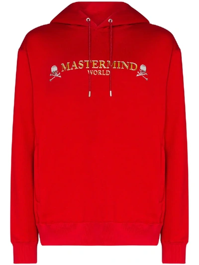 Shop Mastermind Japan Skull Logo-print Hoodie In Red