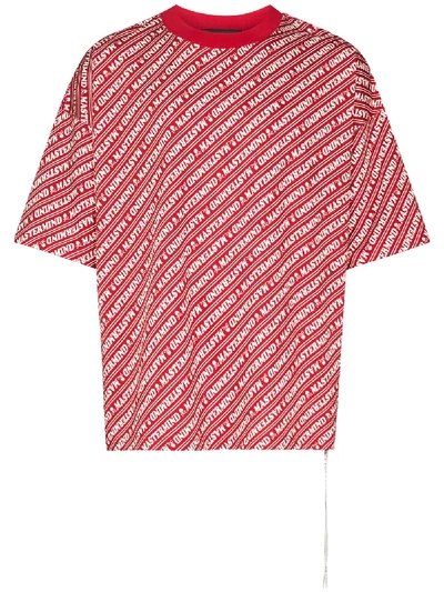 Shop Mastermind Japan Logo Stripe T-shirt In Red