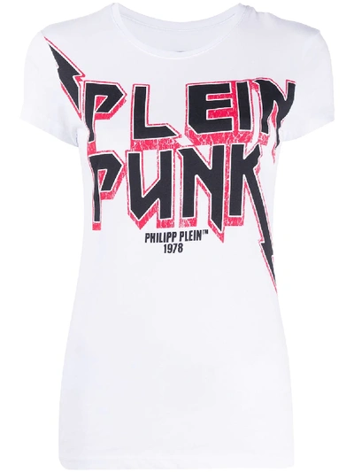 Shop Philipp Plein Rock Pp T-shirt In White