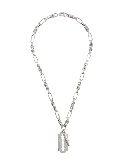 Shop Philipp Plein Bullet Necklace In Silver