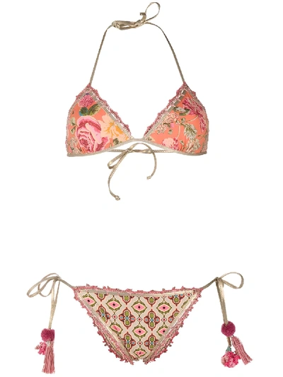 Shop Anjuna Floral Bikini Set In Neutrals