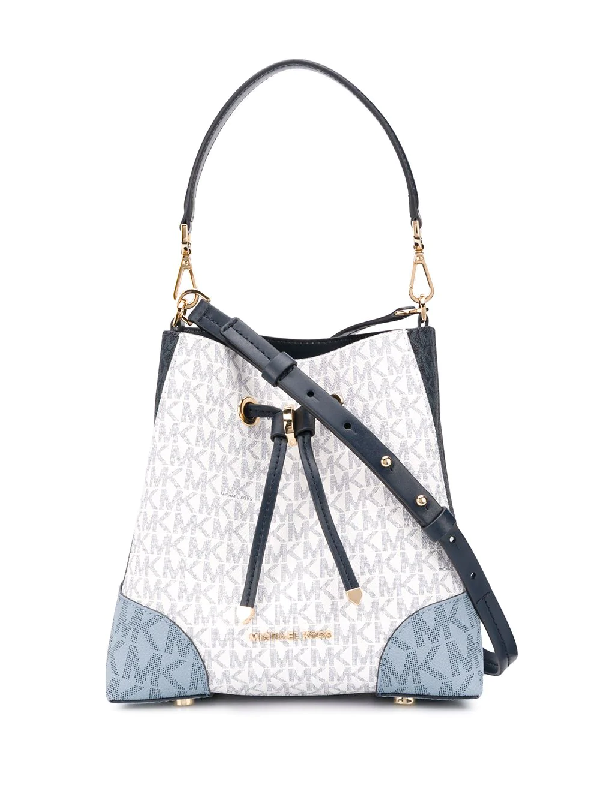 blue and white mk purse
