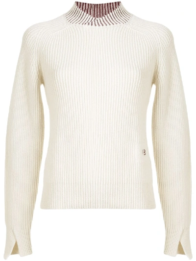Shop Victoria Beckham V-neck Knitted Jumper In White