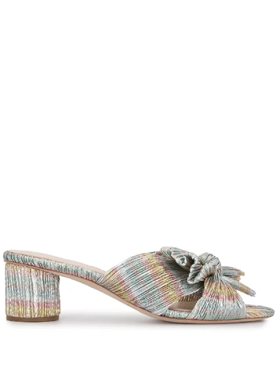 Shop Loeffler Randall Emilia Pleated Knotted Mules In Multicolour