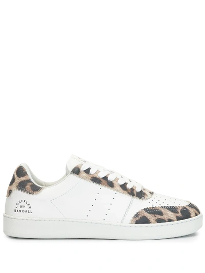 Shop Loeffler Randall Keeley Leopard Trim Low-top Sneakers In White