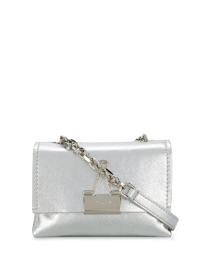 Shop Off-white Binder Clip Mini Bag In Silver