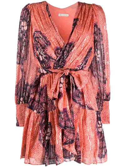 Shop Ulla Johnson Noemi Wrap-style Dress In Orange