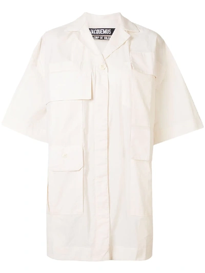 Shop Jacquemus La Robe Vallon Shirt Dress In White
