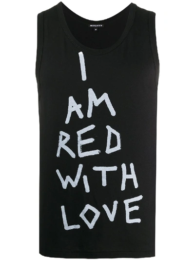 Shop Ann Demeulemeester Red With Love Tank Top In Black